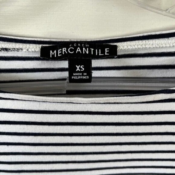 J. Crew Mercantile Cuffed Striped Boatneck Top Size XS - Picture 7 of 8